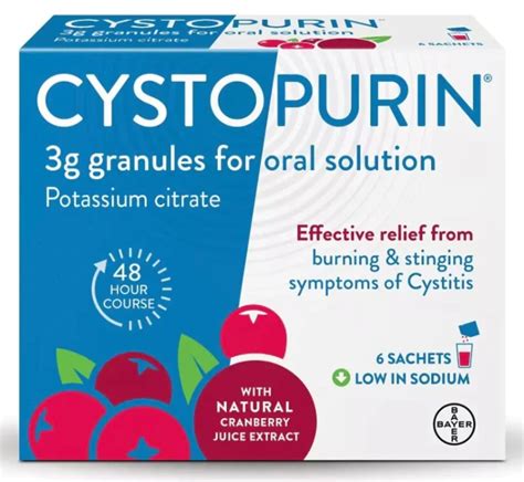 Cystopurin Cystitis Relief 6 Sachets Low Sodium Cranberry Flavour Ebay