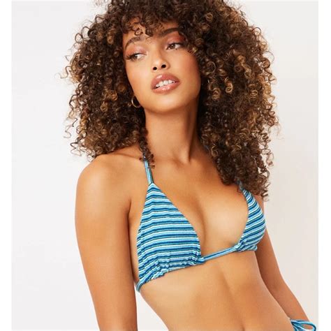 Frankie S Bikinis Swim Tia Striped Terry Bikini Top Dawson Terry