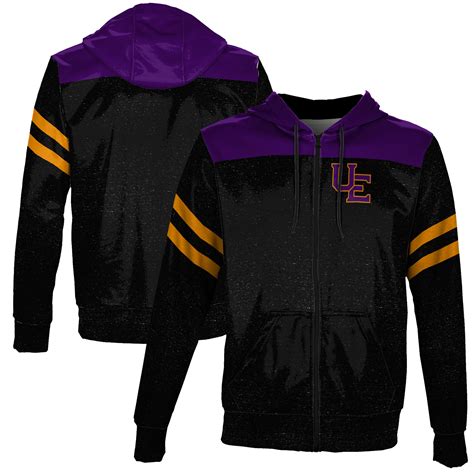 Men S Black Evansville Purple Aces Full Zip Hoodie