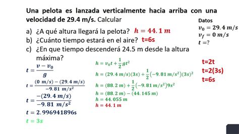 Una Pelota Es Lanzada Verticalmente Hacia Arriba Con Una Velocidad De