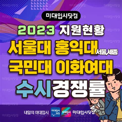 2023 미대수시 경쟁률 서울대 홍익대 국민대 이화여대 경쟁률 2개년 비교 2023 2022 미술대학 입시정보