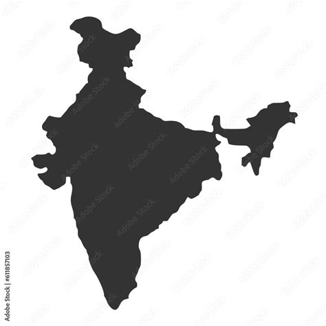 India outline map vector illustration. isolated on transparent ...