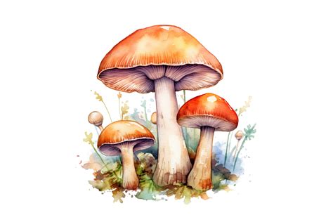 Watercolor Mushrooms Clipart Sublimation Graphic By Sayedhasansaif