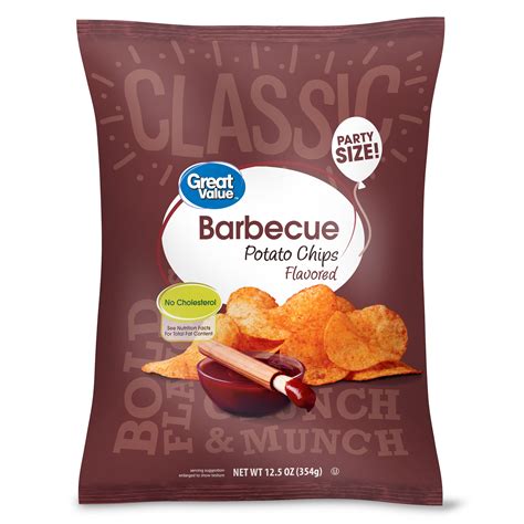 Great Value Party Size Barbecue Potato Chips 125 Oz