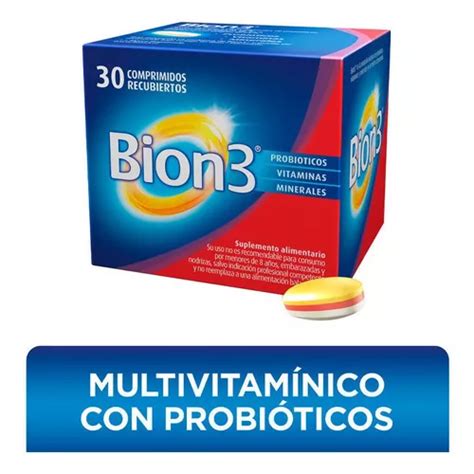 Bion Adulto Comprimidos Vitaminas Probioticos Minerales Mercadolibre