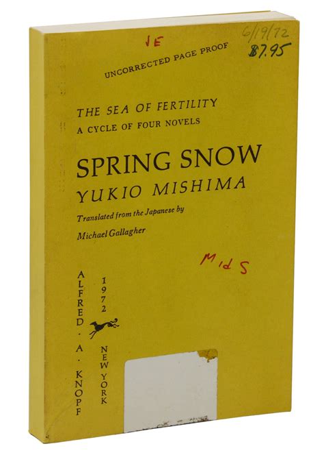 Spring Snow by Mishima, Yukio; Michael Gallagher [Translator]: (1972