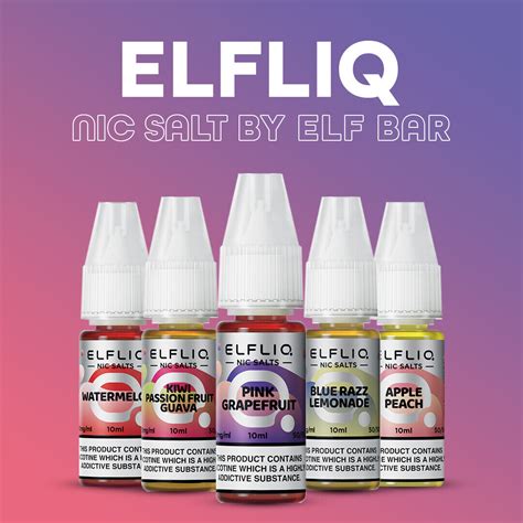 ELFLIQ By ELF BAR Nic Salt 10ml E Liquid 10mg 20mg 50VG 50PG ELF LIQ