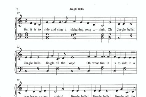 Jingle Bells Piano Sheet Music Easy Piano Beginner Piano Sheet Music Christmas Piano