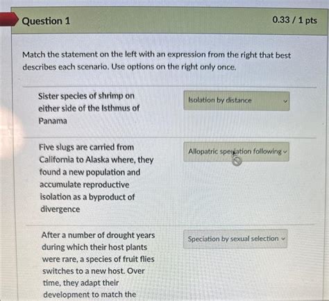 Solved Match The Statement On The Left With An Expression Chegg