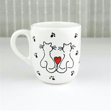 Taza Jarro Mug Gatos Painted Mugs Hand Painted Mugs Painted Cups