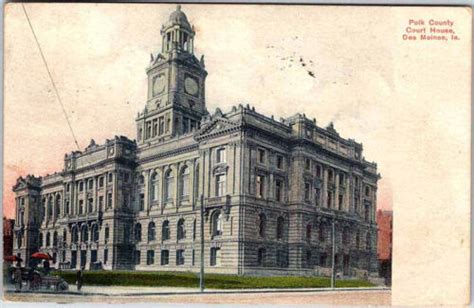 Postcard Court House Scene Des Moines Iowa Ia Al Ebay