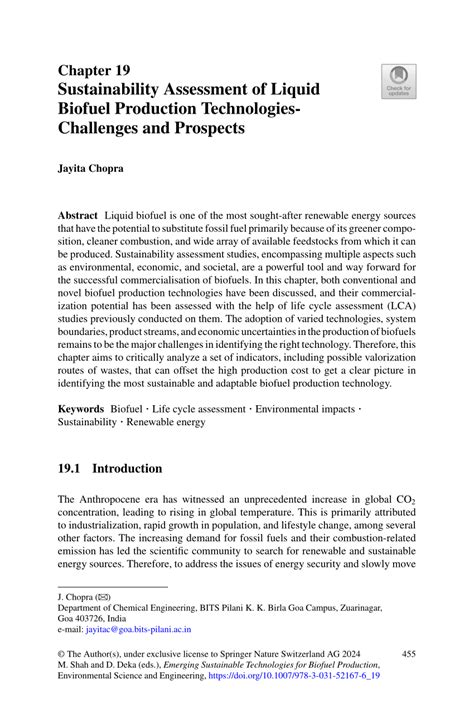 Pdf Sustainability Assessment Of Liquid Biofuel Production