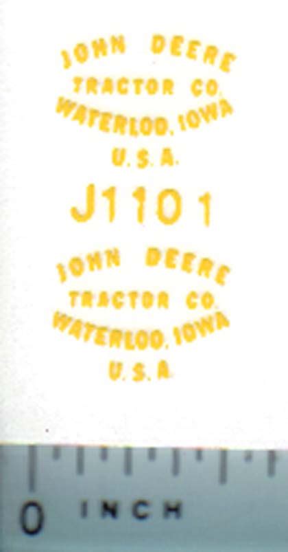 Decal John Deere Waterloo Iowa DJ1101 Midwest Decals Farm Toys