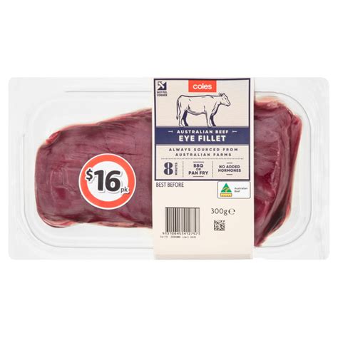 Buy Coles No Added Hormone Beef Eye Fillet Steak Approx 440g Coles