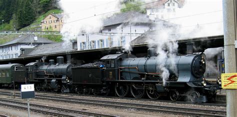 SBB Dampflokomotive A 3/5 und B 3/4 in Göschenen , Kanton … | Flickr