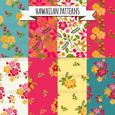 Hawaiian Seamless Vector Patterns – Mels Brushes