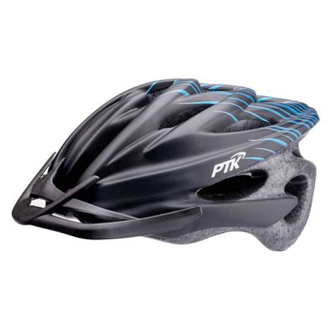 Capacete Ciclismo Runner Ptk Mtb Speed Preto Azul A Cm Capacete