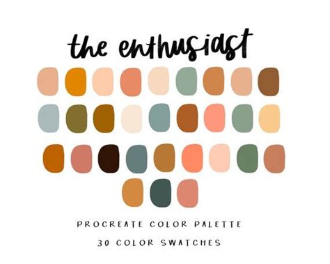 The Enthusiast Procreate Color Palette/color Palette/instant Download - Etsy | Sunset color ...