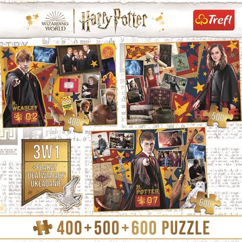 TREFL Puzzle Harry Potter Ron Hermiona a Harry 400 500 600 dílků