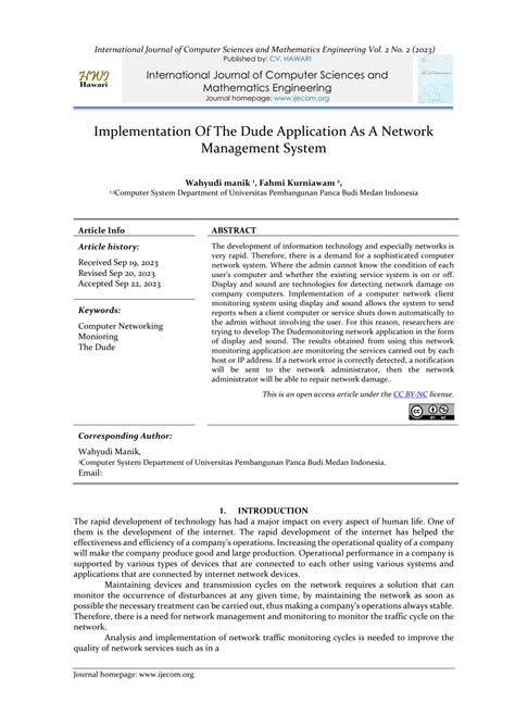 Pdf Implementation Of The Dude Application As A Network Management System