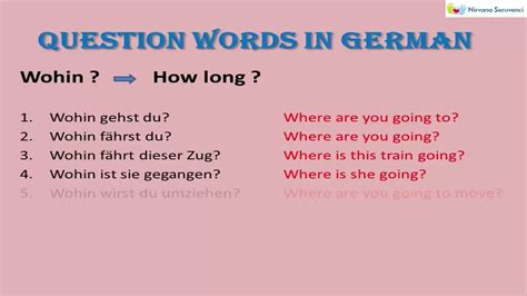 W Fragen Deutsch Question Words In German Youtube