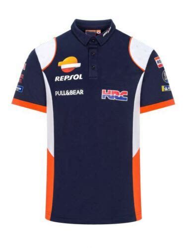 Polo De Carreras HRC Para Motocicleta Camisa Azul Con Logotipo De