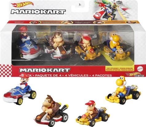 Hot Wheels Hw Mario Kart Pack De 4 Coches De cast 1 Envío gratis