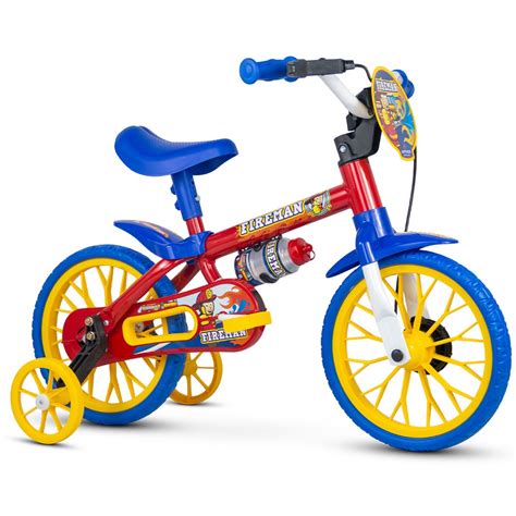 Bicicleta Infantil Aro Rodinhas Nathor Fireman De A Anos Em