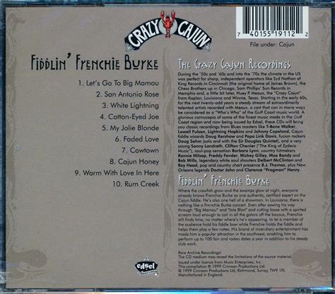 CD Fiddlin Frenchie Burke The Crazy Cajun Recordings EBay