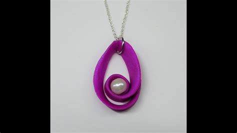 Polymer Clay Swirl Pendant With A Pearl