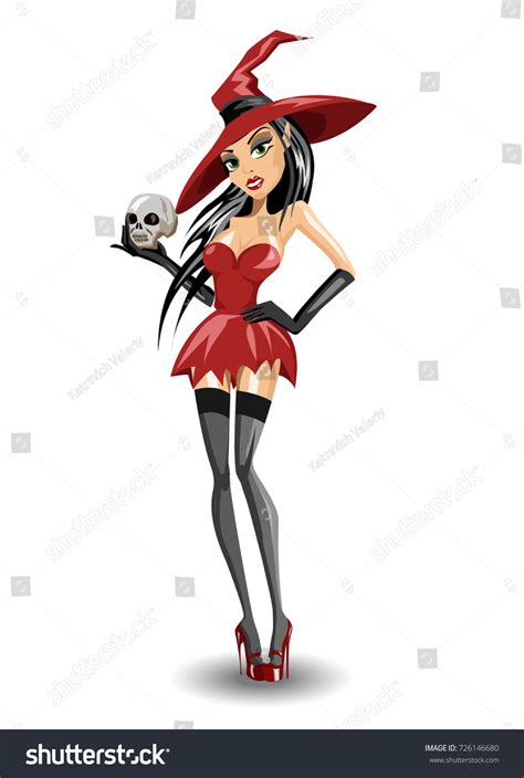 Halloween Witch Sexy Witch Vector Illustration Stockvektor Royaltyfri