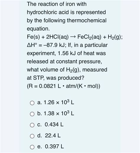 answered  reaction  iron  hydrochloric bartleby