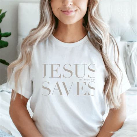 Jesus Saves Shirt Cool Christian Graphic Tshirts Bible Etsy