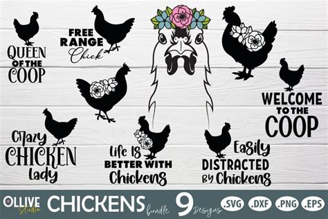 Chicken Svg Bundle For Cutting Machines