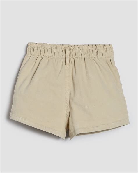 Riachuelo Short Jeans Color Infantil Baggy Bordados A Bege