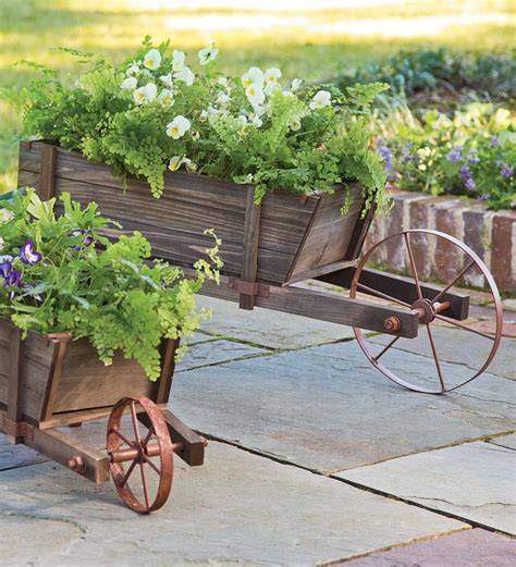 Large Solid Wood Wheelbarrow Planter With Functional Wheel Wheelbarrow Planter Cedar Vertical