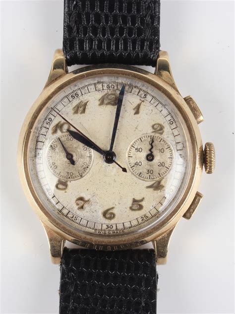 A Movado Ct Gold Circular Cased Gentleman S Chronograph Wristwatch