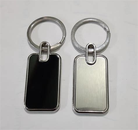 Stainless Steel Rectangle SS Promotional Key Chain Set 4mm Size 1