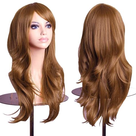 Colorfulpanda 70cm 28 Inches Long Auburn Brown Wig Curly Full Hair Wig Anime Cosplay Halloween