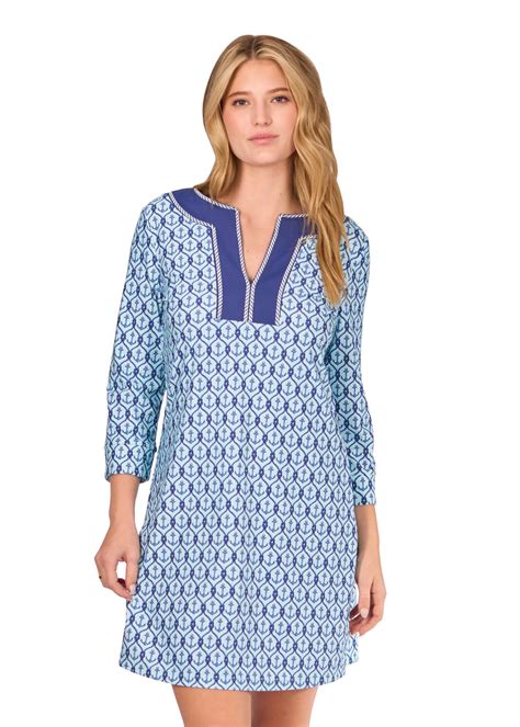 Anchor Embroidered Tunic Dress Cabana Life