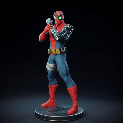 Artstation Cyborg Spider Man Custom Statue