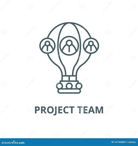 Project Team Vector Line Icon Linear Concept Outline Sign Symbol