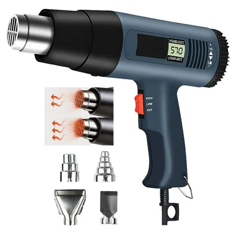 Heat Gun 2500w Heavy Duty Hot Air Gun Kit With 140°f 1112℉ Dual Temperature Settings And 4