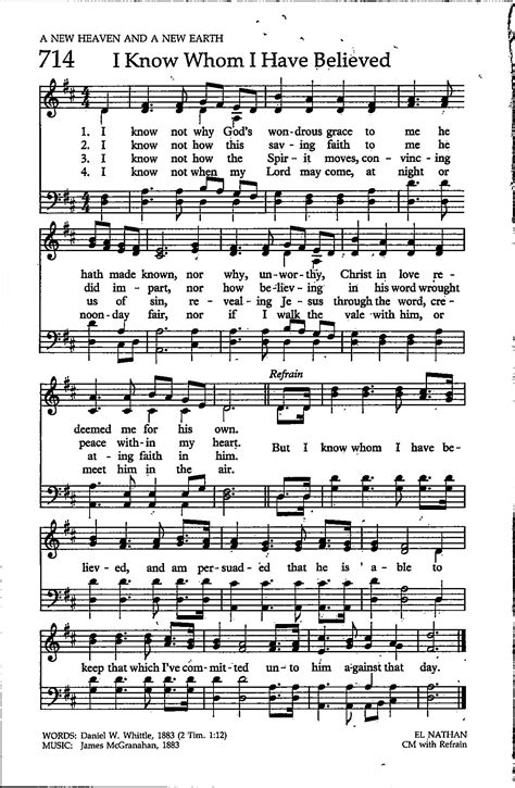 I Know Whom I Have Believed Digital Hymn Tune Sheet Music Key of D - Etsy