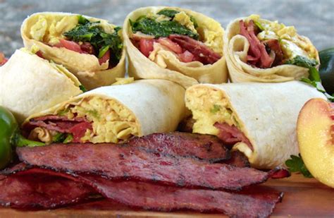 Spicy Turkey Bacon Egg And Cheese Breakfast Wrap Godshall S Real Wood Smoked Meats Since 1945