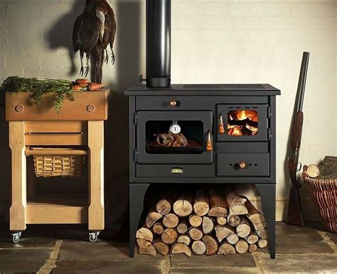 Cooking Wood Burning Stove Oven Cast Iron Top Left Flue Exit Cooker Prity 10kw Wood Burning