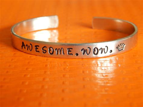 Awesome Wow Hamilton Musical Inspired Aluminum Cuff Etsy Canada