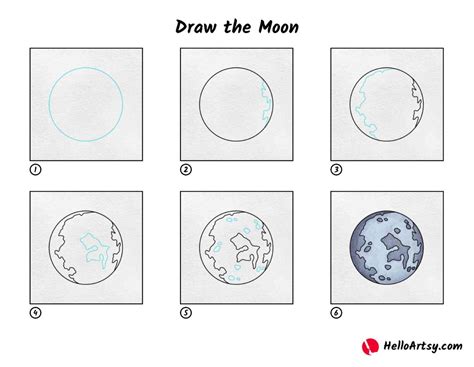 how to draw a the moon