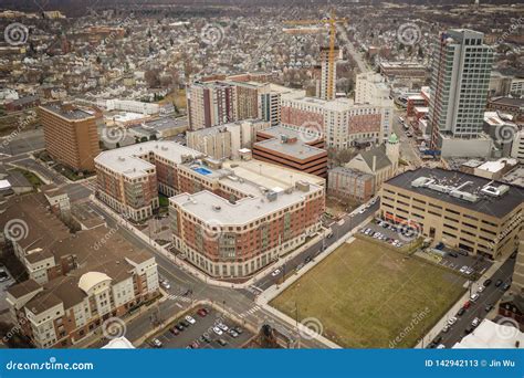 Aerial Of Overcast Day In New Brunswick New Jersey Stock Image Image