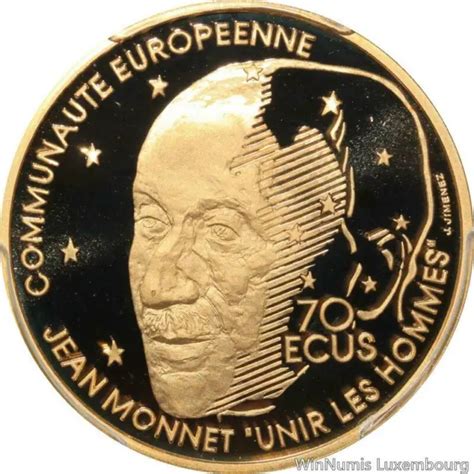 V0881 RARE FRANCE 500 Francs Jean Monnet Or Gold 1992 PCGS PR69 Proof